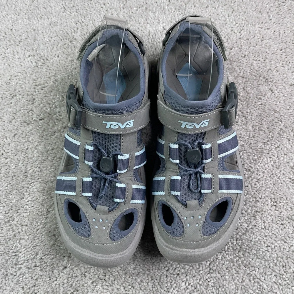 Teva Omnium Water Sandals Women Size 7 Grey Hiking Trail Hybrid Outdoors